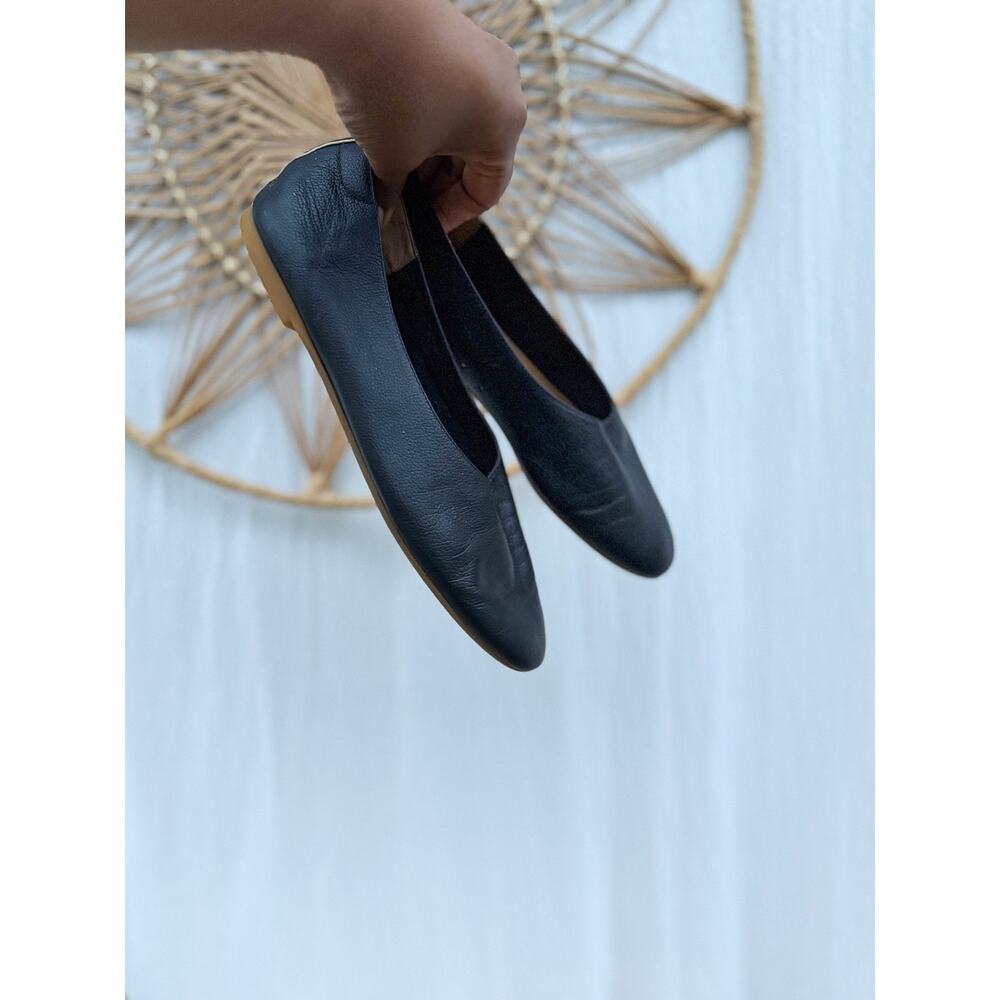 Everlane The Day Glove Black Leather Ballet Flats Minimalist Sz 7.5 - Picture 2 of 11